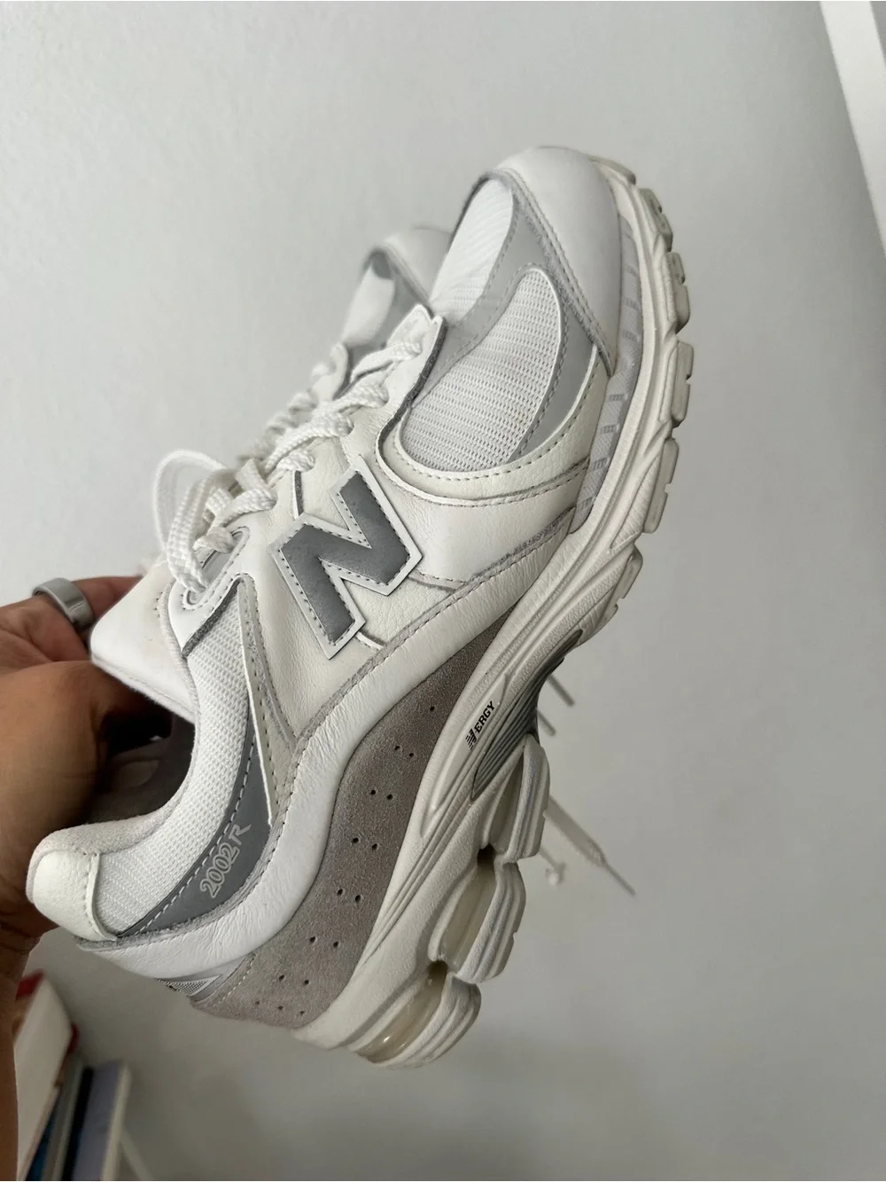 New Balance 2002R White & Gray Retro Runner Sneakers